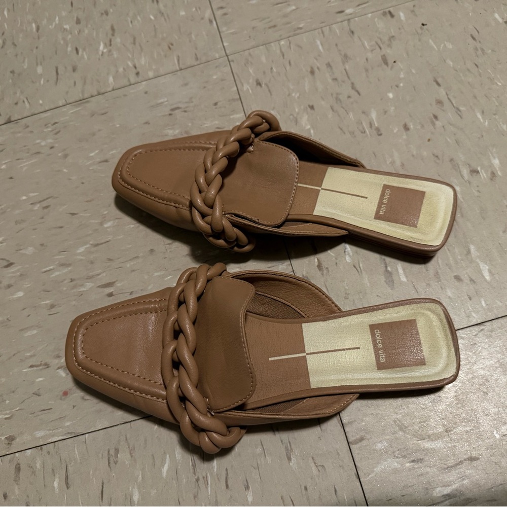 Dolce Vita Tan Braided Mules women’s 7.5